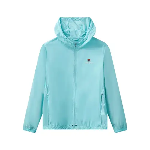 FILA ORIGINALE Urban Living/Travel/Commuting UV Protection Breathable Windbreaker Jacket Men's Aqua Ripple Green