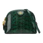 GUCCI Ophidia Python Skin Dome Bag, Shoulder Bag, Crossbody Bag Small Women's Green