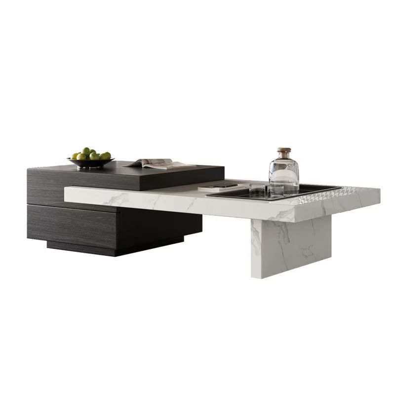 Jingshan Baisui Italian style light luxury coffee table living room home retractable high-end small apartment minimalist tea table rectangular tea table simple
