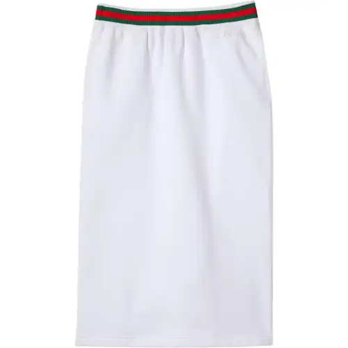 GUCCI Rear Slit Web Stripe Detailed Midi Skirt