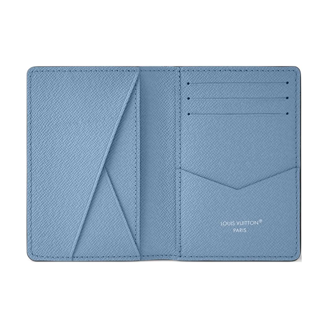 Мужской кошелек Louis Vuitton Pocket Organizer (голубой) — фото 4