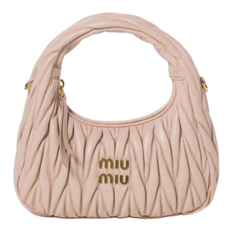 Женская сумка MIU MIU Wander matelassé (розовая)