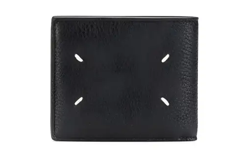 Maison Margiela Bifold Grain Embossed Leather Wallet Men's Black