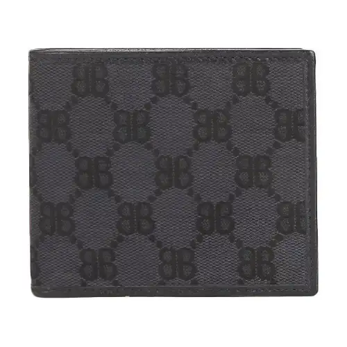 Balenciaga GUCCI Collaboration Canvas Coin Purse Women's Black