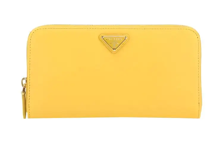 PRADA Leather Wallet Women's Yellow
