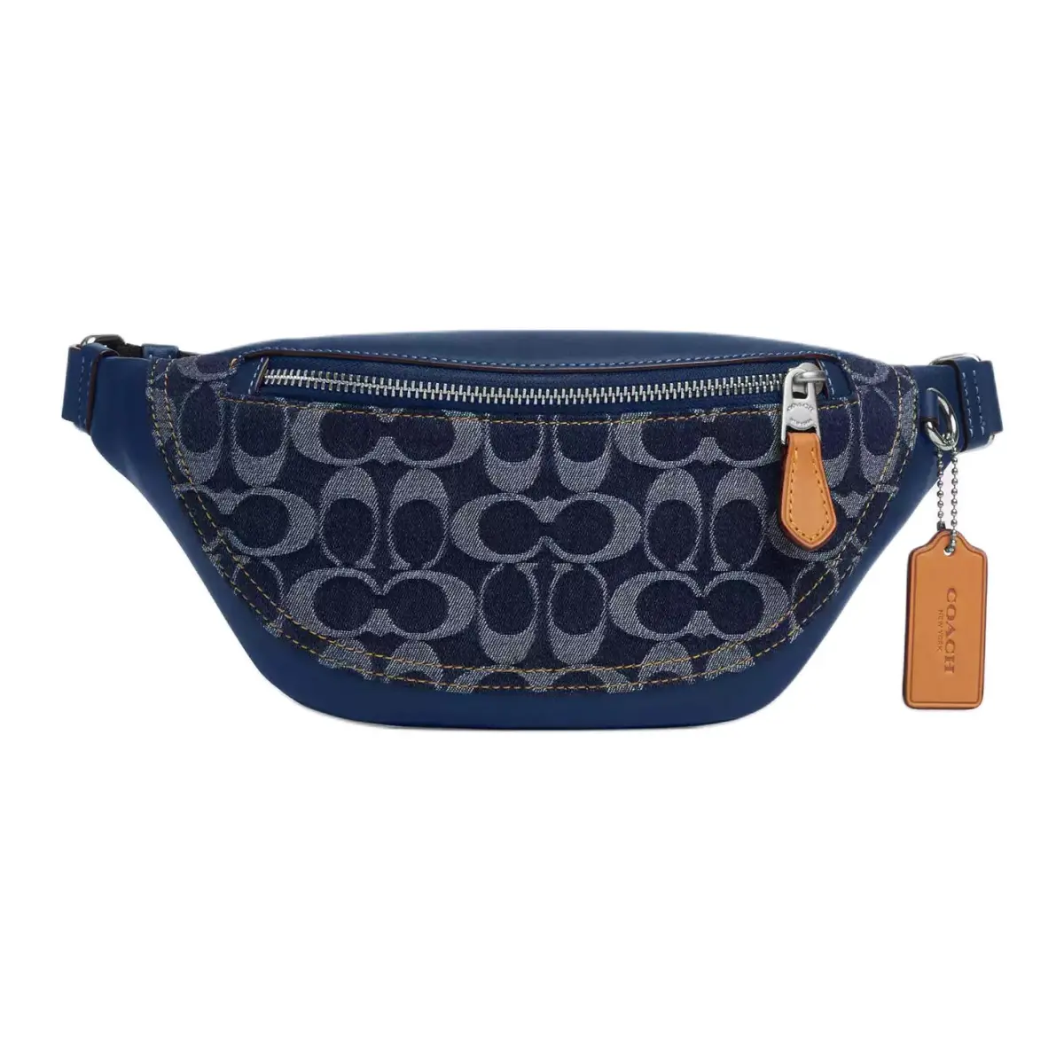 COACH Warren Cotton Crossbody Bag, Fanny Pack Large Men's Blue
