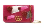 GUCCI Marmont Velvet Shoulder Bag, Crossbody Bag Mini Women's Pink