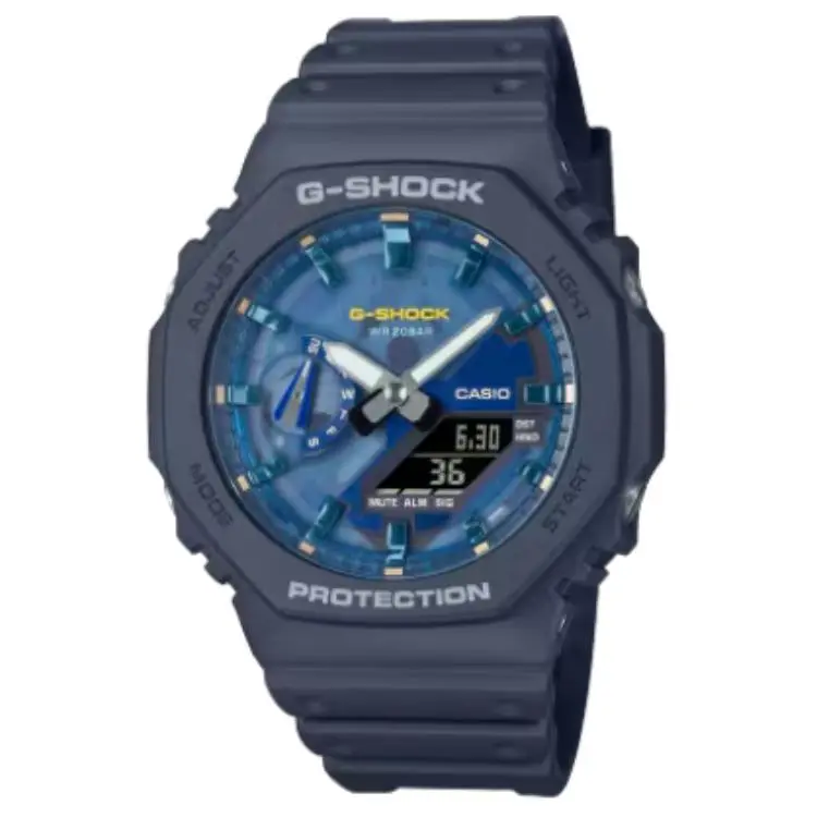 CASIO 2100 Collection Eight Prince Quartz Movement Resin Strap Watch Unisex Blue Dial