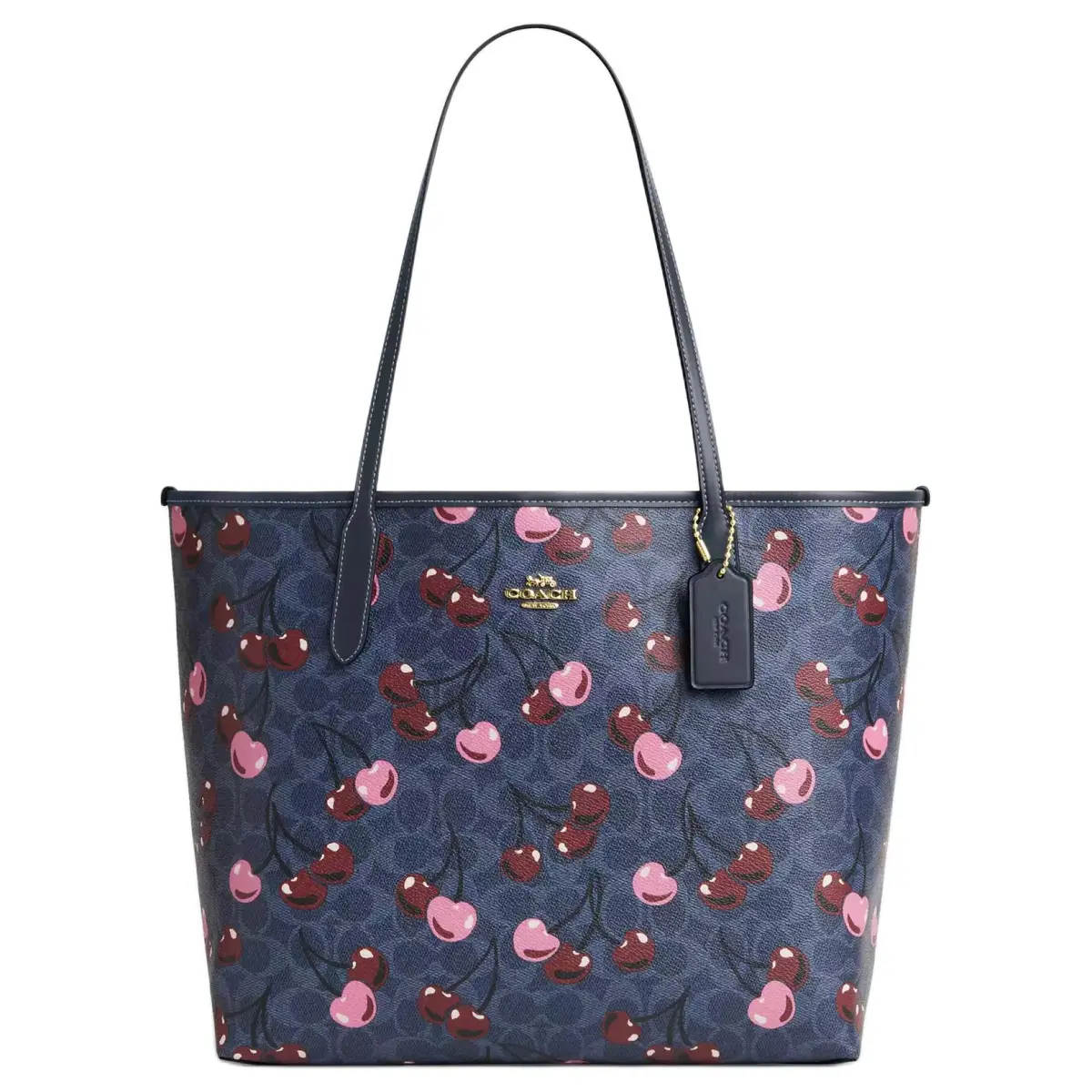 COACH City Coated Canvas Tote Bag, Shopping Bag, Shoulder Bag Large Women's Denim Blue