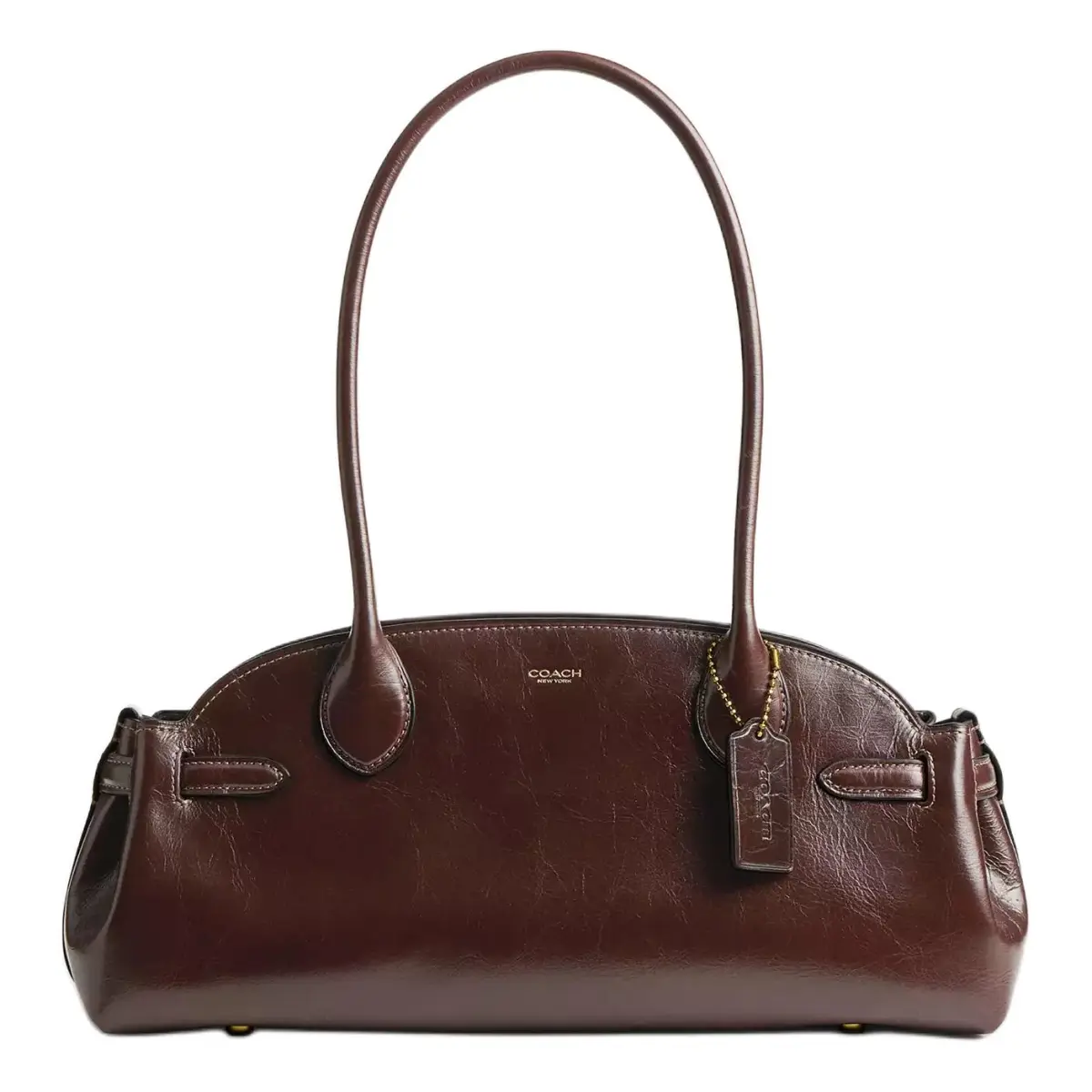 COACH Empire Carryall Glazed Surface Leather Handbag, Shoulder Bag Large Women's Maple