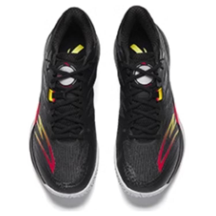 Anta Comfortable And Trendy Slip Resistant Abrasion Resistant Coverage Low top Badminton Shoes Unisex Black Red Yellow