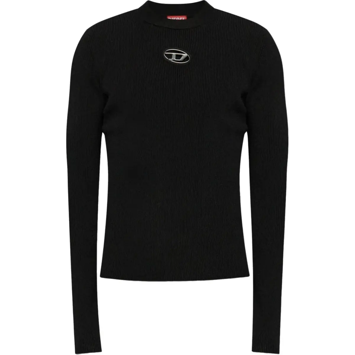 Diesel Logo Plaque Ribbed-Knit Top