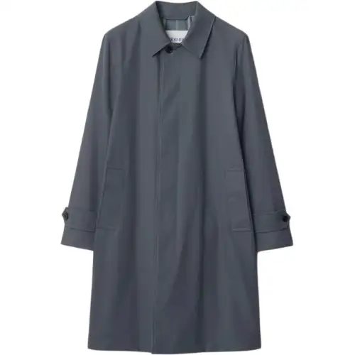 Burberry Coats Men's Gray Lapel Moderate Straight Fit