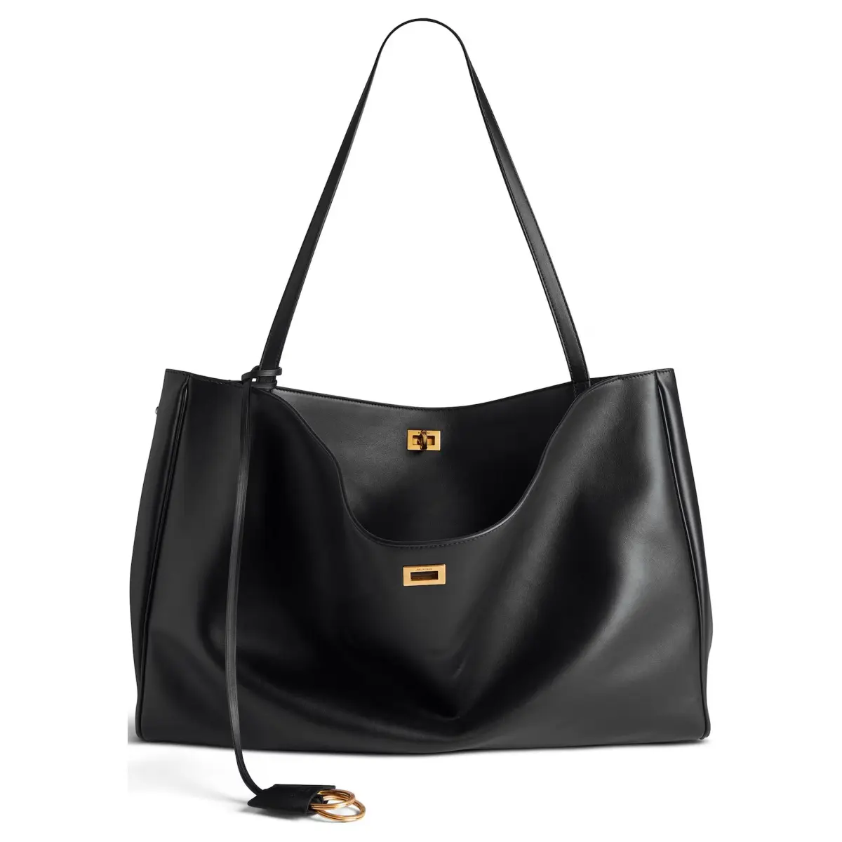 Balenciaga Rodeo Cow Leather Tote Bag, Shopping Bag, Handbag Women's Black