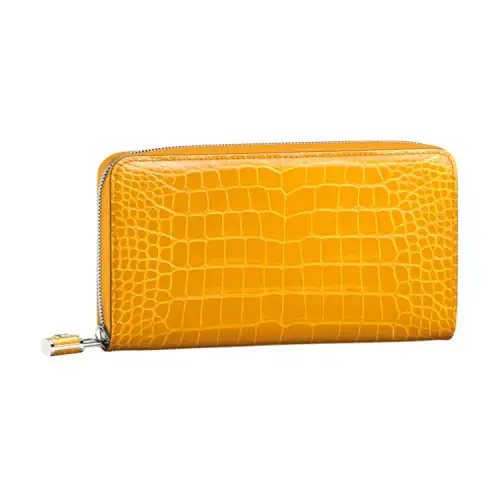 LOUIS VUITTON Zippy Minimalist Fashion Polished Crocodile Leather With Goatskin Lining Wallet Coin Purse Wallet Women's