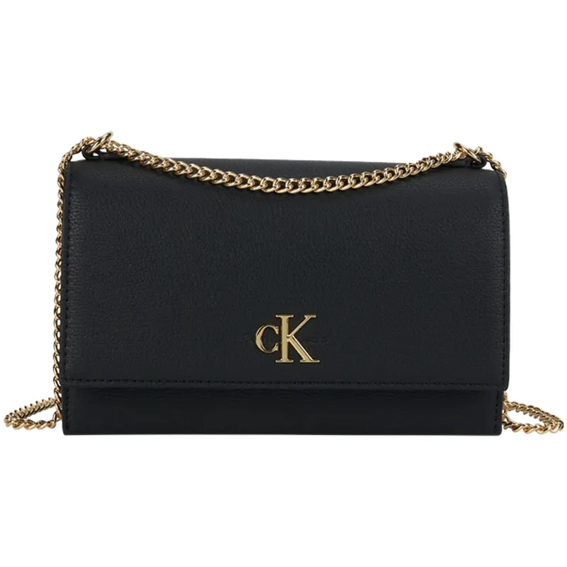 CALVIN KLEIN Synthetic Material Crossbody Bags Medium Women's Black Gold