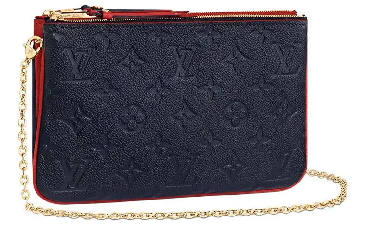 LOUIS VUITTON Cow Leather Shoulder Bag Women's Deep Sea Blue