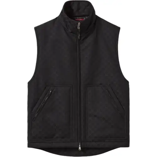 GUCCI Monogrammed Zip Up Padded Vest