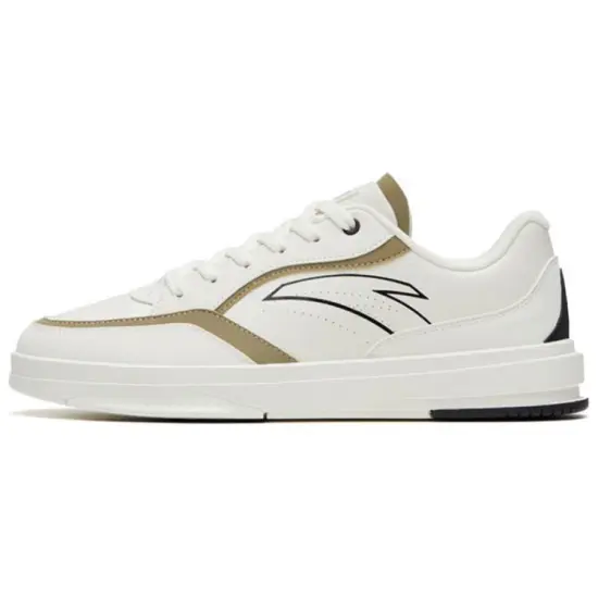 Anta Life Collection Anti-Slip Wear-Resistant Low-Top Skateboard Shoes Men's White Brown