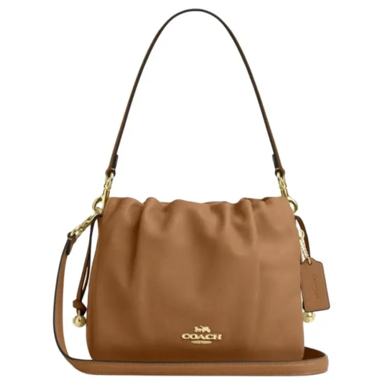 COACH Faye Cow Leather Shoulder Bag Small Women's Mel Brown