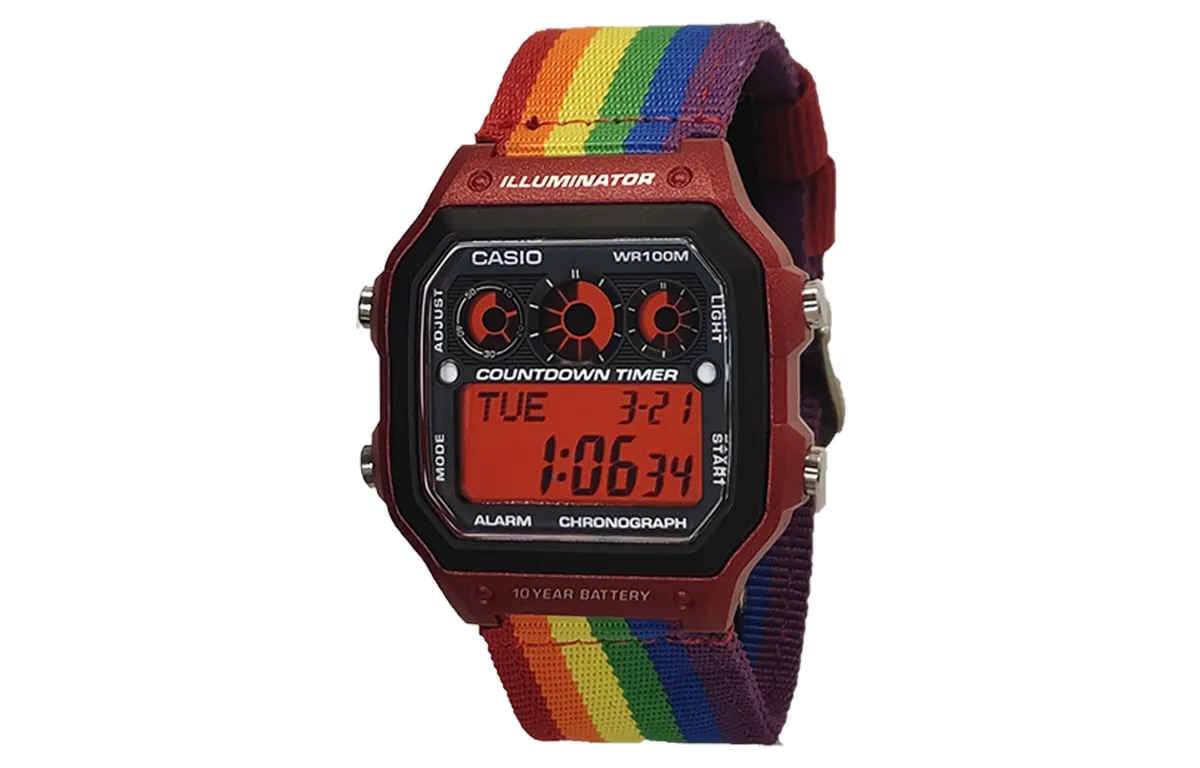 CASIO Custom Collection Quartz Movement Watch Men's Watches Red Watch Dial