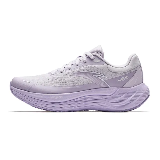 Anta Cushioned Slip Resistant Low Top Sprint Running Shoes Women's Purple Pink