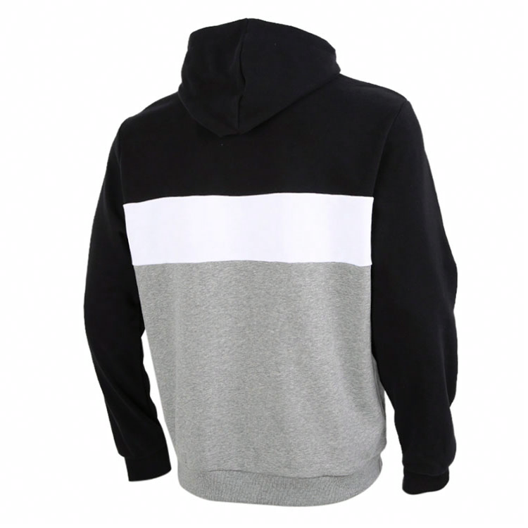 Мужские худи PUMA Logo Colorblock Hoodie (черно-бело-серое) — фото 2
