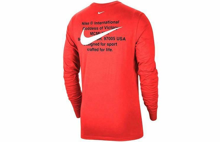Мужской лонгслив Nike Sportswear Swoosh LS Tee (красный) — фото 2