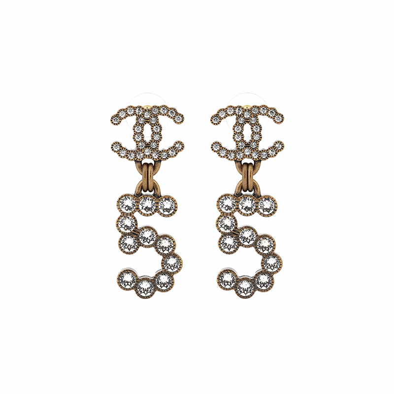 Серьги Chanel 5 CC (золотые)