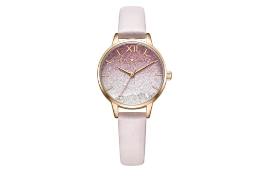 Disney Mickey Mouse Quartz Movement Leather Strap Watch Women's Watch Pink Watch Dial