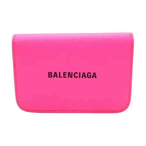 Balenciaga Calfskin Card Holder, Wallet Women's Pink