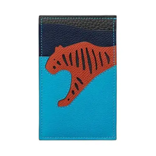 HERMES Evercolor Calfskin With Epsom Leather Card Holder Women's Multicolor