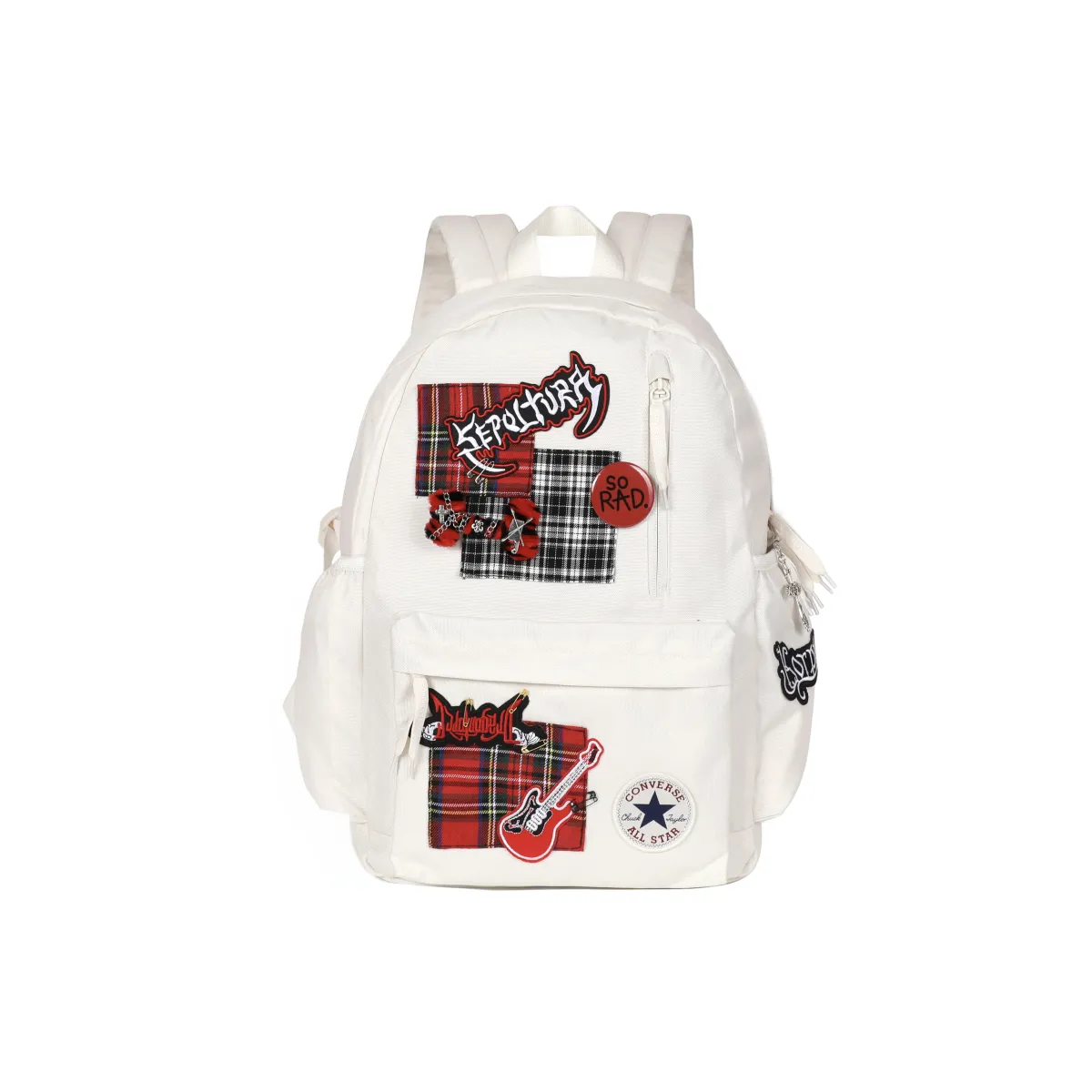 Converse Polyester Backpack Regular Unisex White Red