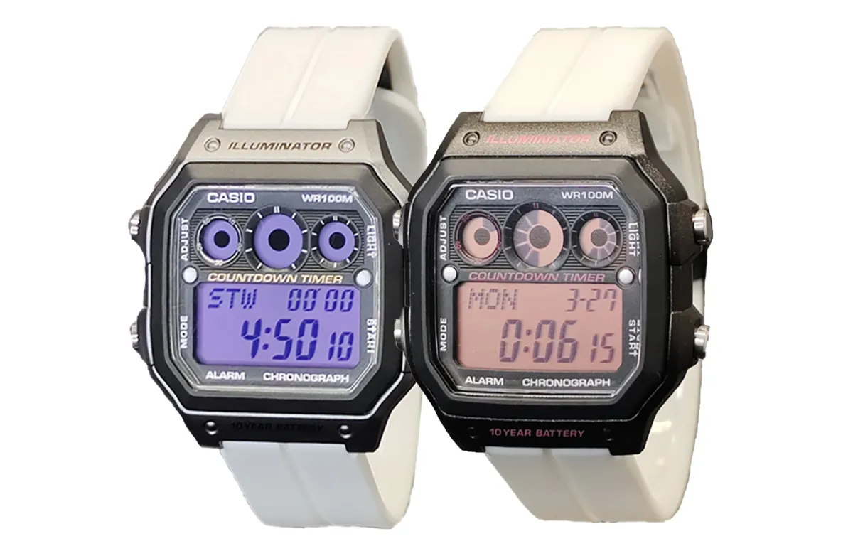 CASIO Custom Collection Quartz Movement Silicone Strap Watch Unisex Black Dial
