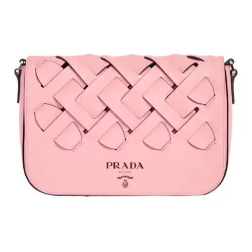 PRADA Leather Shoulder Bag, Crossbody Bag Regular Women's Petal Pink/Black