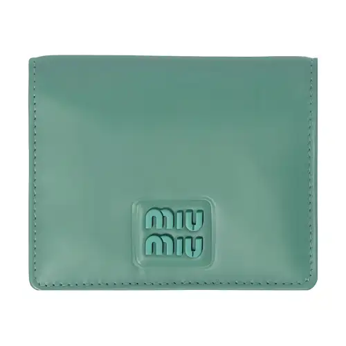 MIU MIU Leather Wallet Small Women's Sage Green