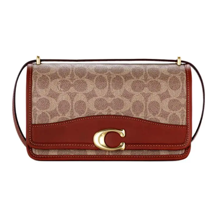COACH PVC Crossbody Bag, Shoulder Bag Medium Women's Red Brown