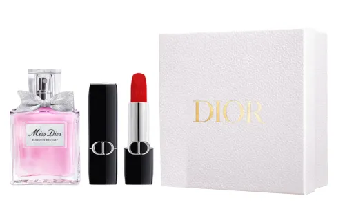 DIOR Lipstick, perfume, floral set contains rose, white musk, 30 ml, 3.5g