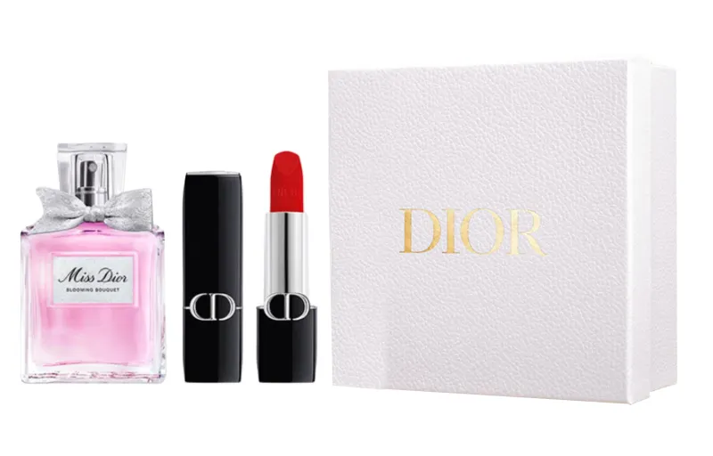 DIOR Lipstick, perfume, floral set contains rose, white musk, 30 ml, 3.5g