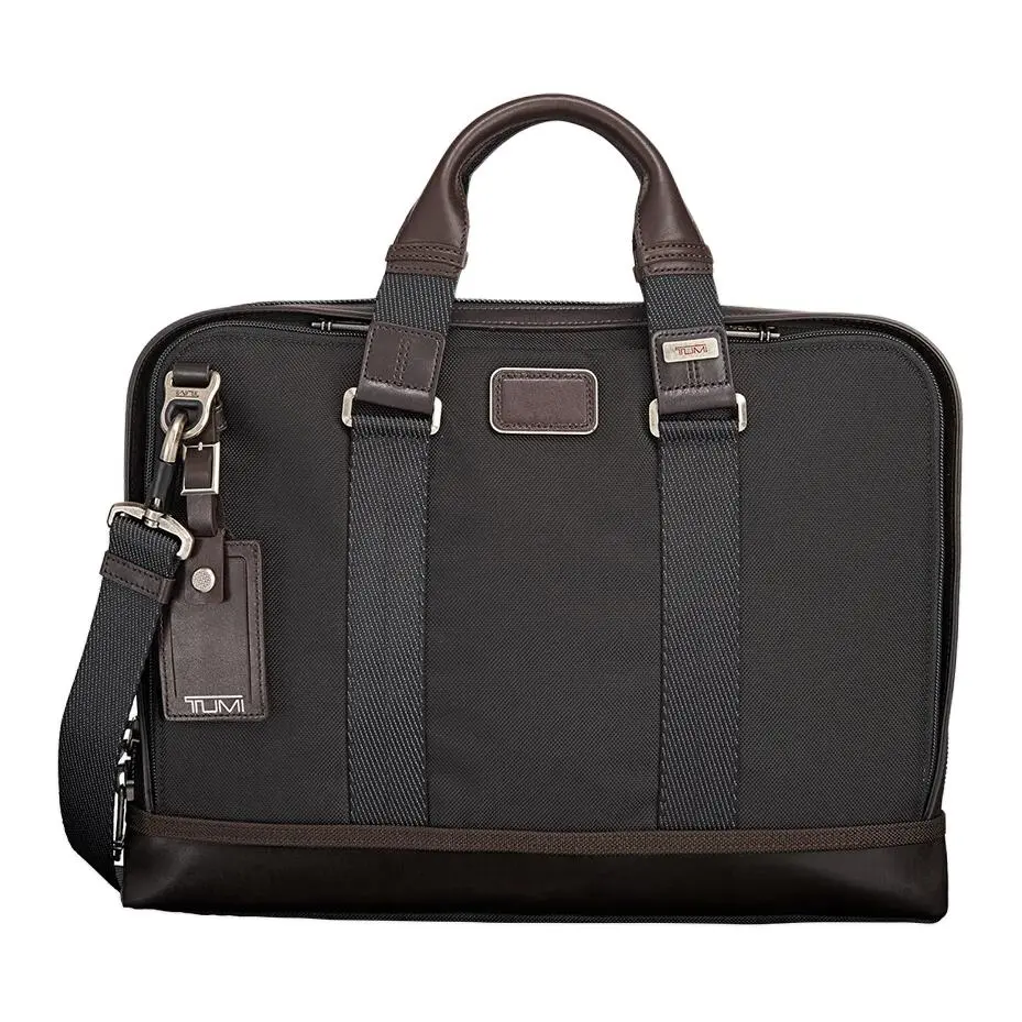 TUMI Nylon Handheld Laptop Bag Briefcase Large Men's Walnut