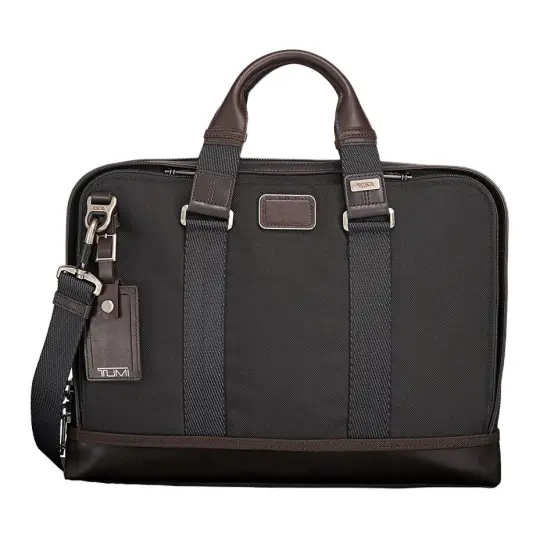 TUMI Nylon Handheld Laptop Bag Briefcase Large Men's Walnut