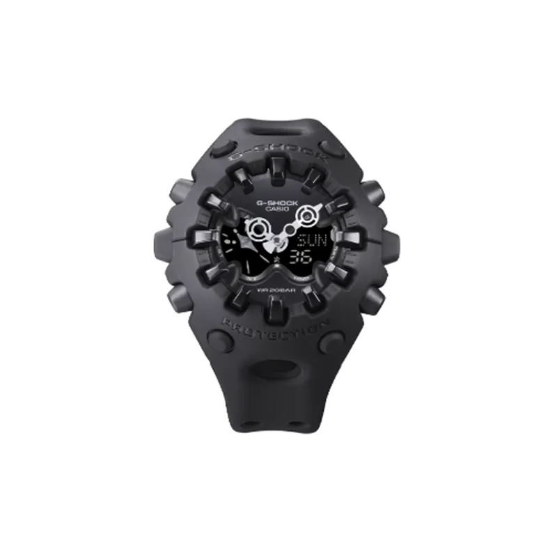 CASIO GA V01 Collection 200m Waterproof Quartz Movement Resin Strap Watch Unisex Black Dial