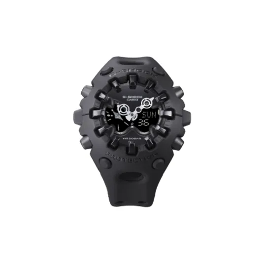 CASIO GA V01 Collection 200m Waterproof Quartz Movement Resin Strap Watch Unisex Black Dial