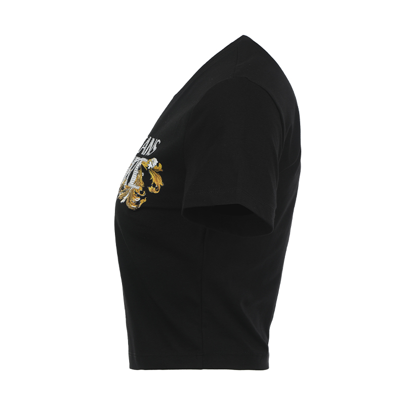 Женская футболка Versace JEANS COUTURE logo SS25 T (черная) — фото 3