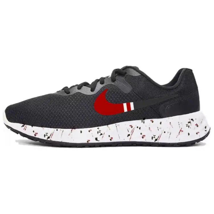Nike REVOLUTION 6 Cushioning Slip Resistant Abrasion Resistant Lightweight Low top Running Shoes Men's White