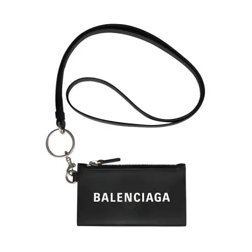 Balenciaga Grain Leather, Cow Leather Wallet Unisex Black