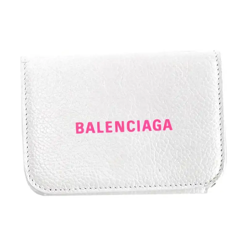 Balenciaga Cow Leather Wallet Women's White