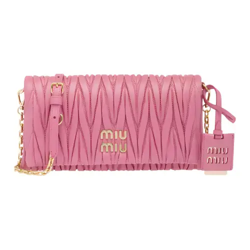 MIU MIU Quilting Nappa Leather Shoulder Bag, Crossbody Bag Women's Begonia Pink