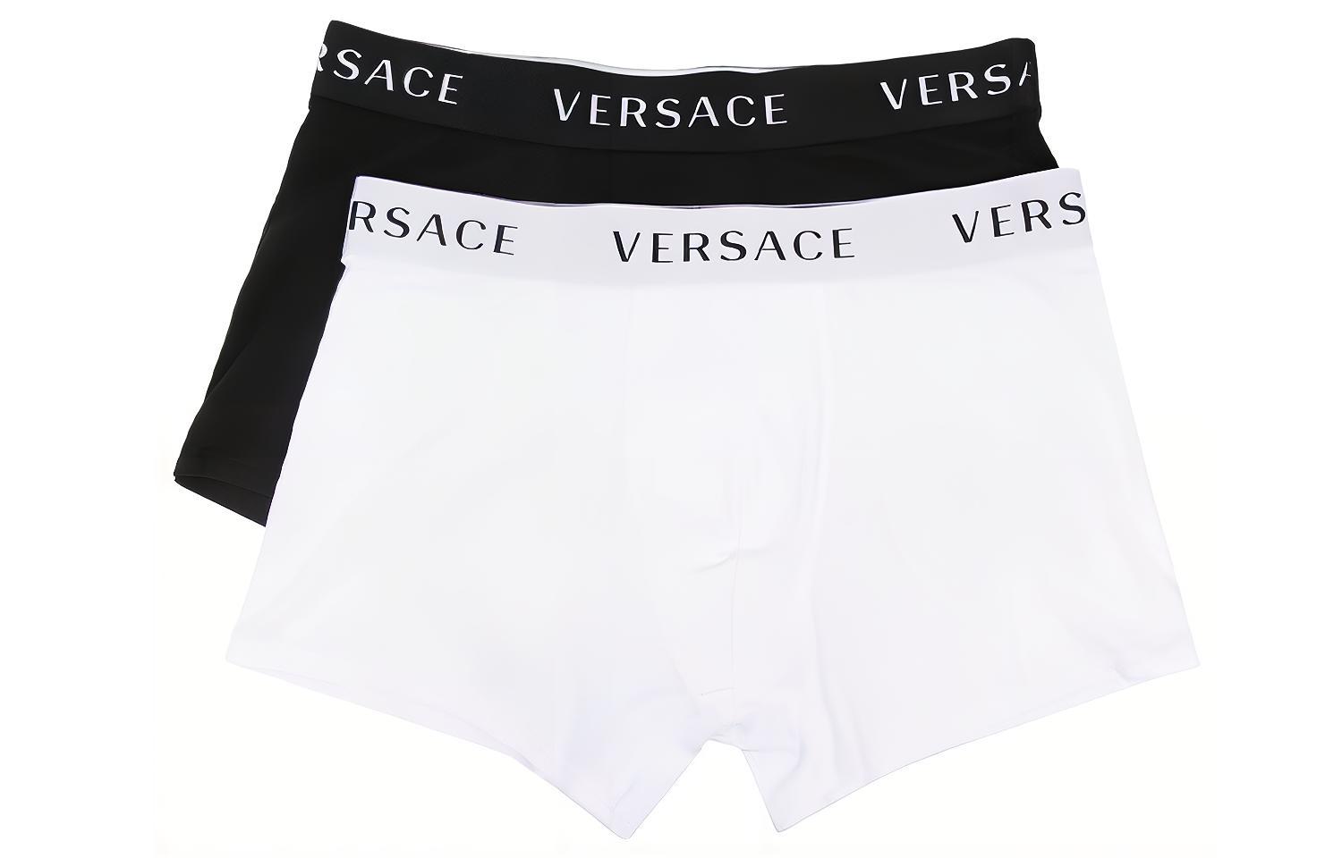 Мужские трусы-боксеры Versace Logo 2 (черные)