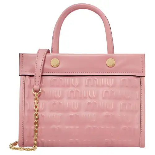 MIU MIU Leather Bowling Bag, Crossbody, One Shoulder, Handbag Regular Women's Pink